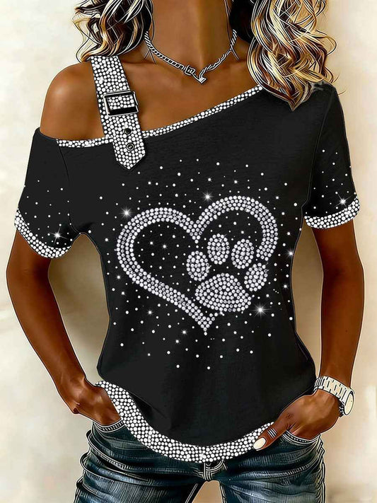 Women's Cat Print Casual T-Shirt