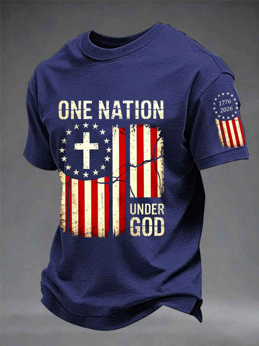 Men's Independence Day One Nation Under God Print Tee