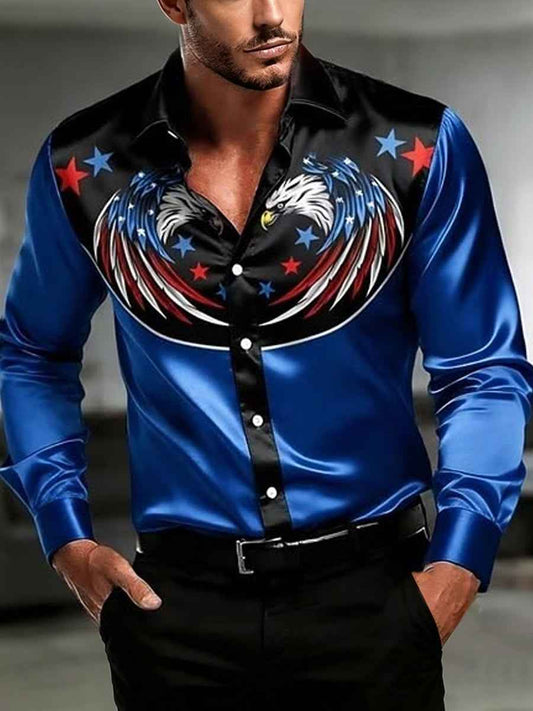 Men's Independence Day Print Casual Patriotic Shirt