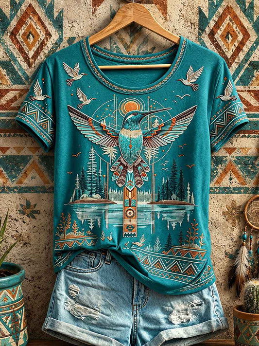 Women's Native Hummingbird Art T-Shirts