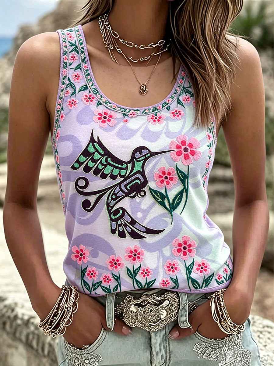 Women's Native Hummingbird Art Vests