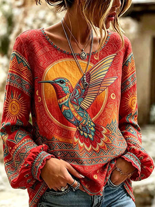 Women's Native Hummingbird Art Tops