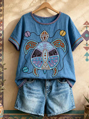 Women's Native Turtle Art Tops
