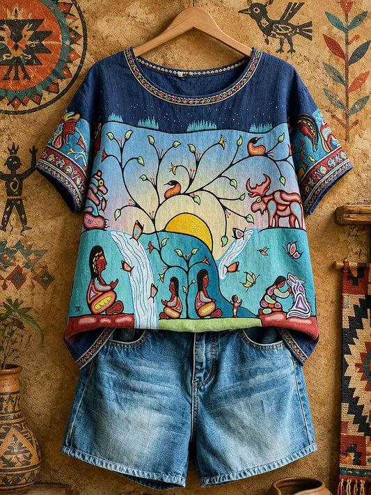 Women's Native Art Print Tops