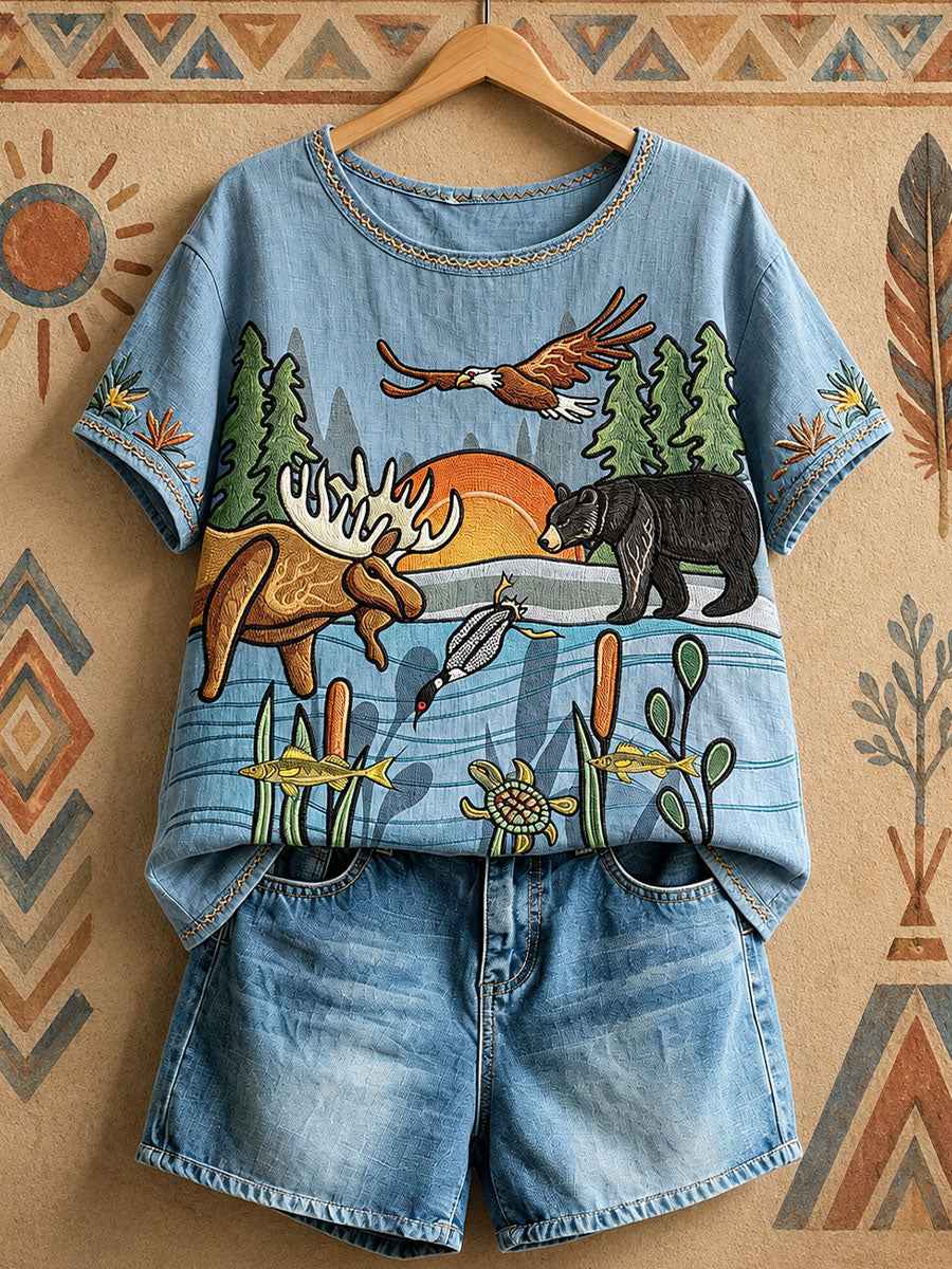 Women's Native Animal Art Tops