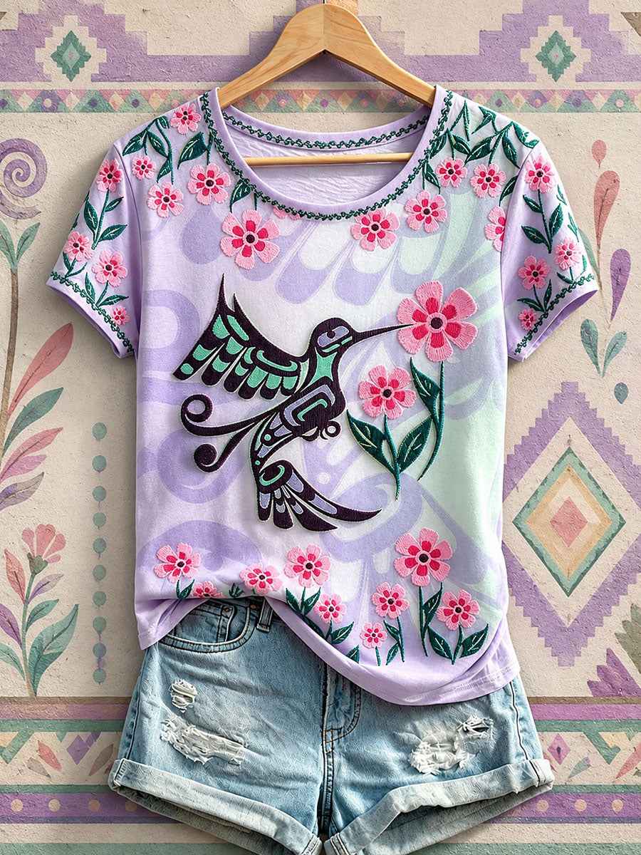 Women's Native Hummingbird Art T-Shirts