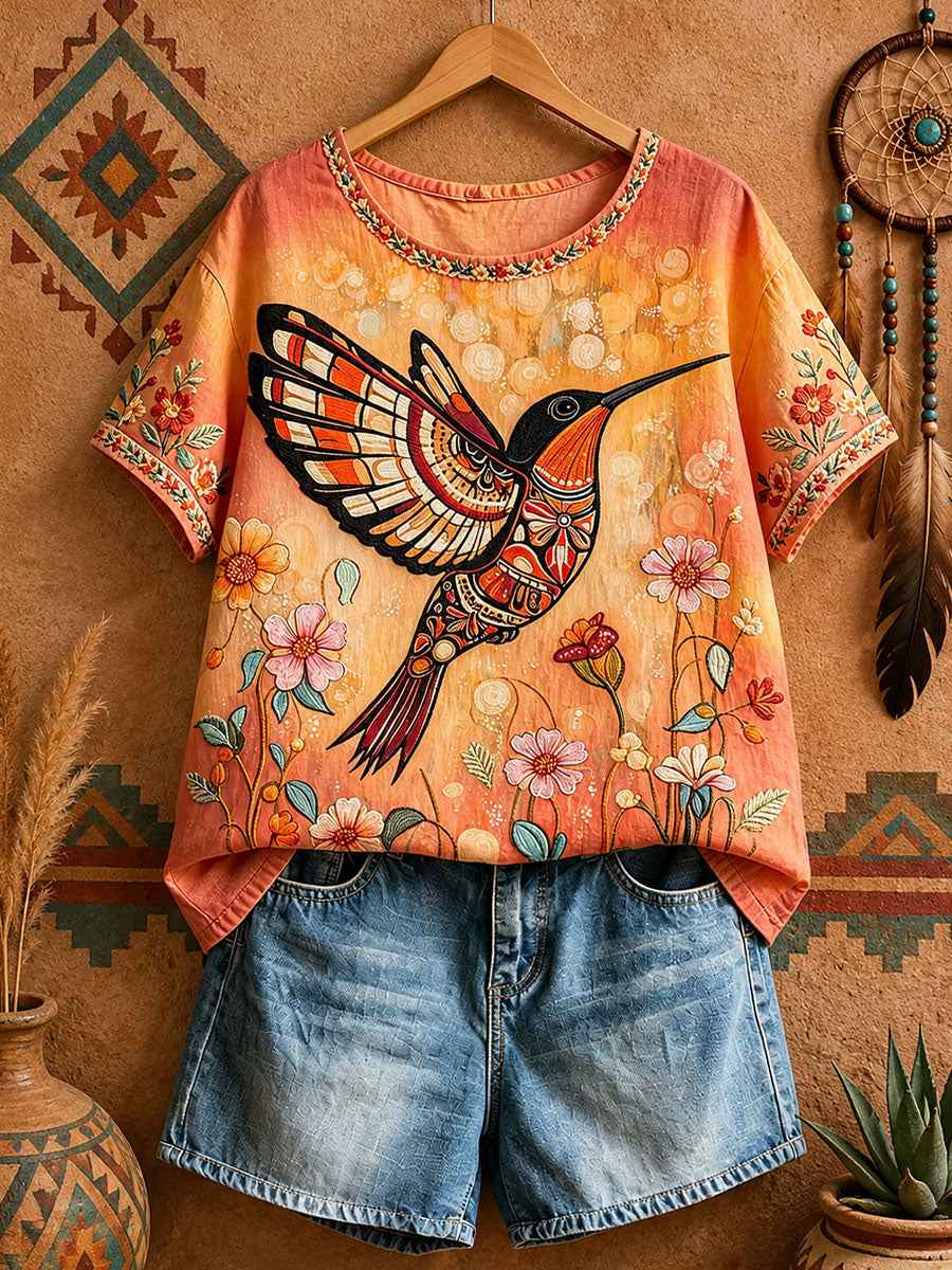 Women's Native Hummingbird Art Tops