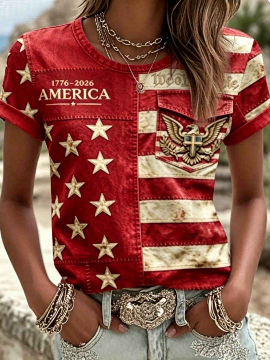 Women's 250Th Anniversary National Faith Print Shirt