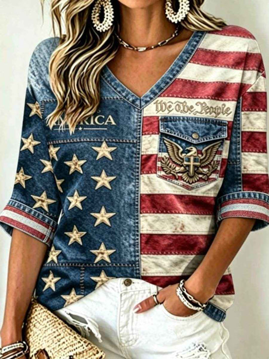 Women's 250Th Anniversary National Faith Print Shirt