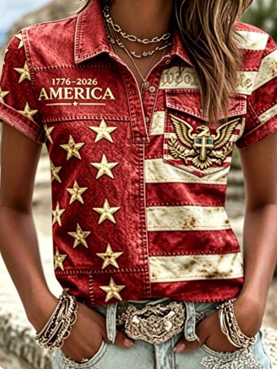 Women's 250Th Anniversary National Faith Print Shirt