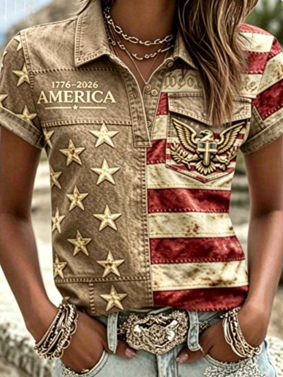 Women's 250Th Anniversary National Faith Print Shirt