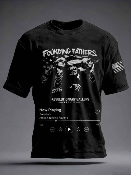Men's Funny 4th of July Print T-shirt