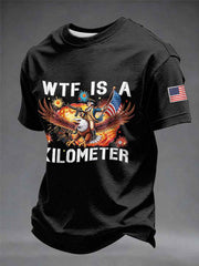 Men's WTF Is A Kilometer Funny 4th Of July T-shirt