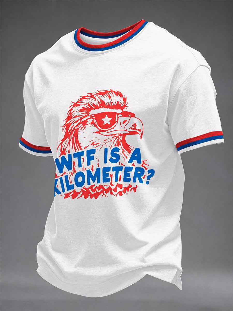 Men's Funny 4th of July Print T-shirt