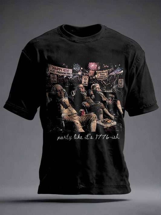 Men's Funny 4th of July Print T-shirt