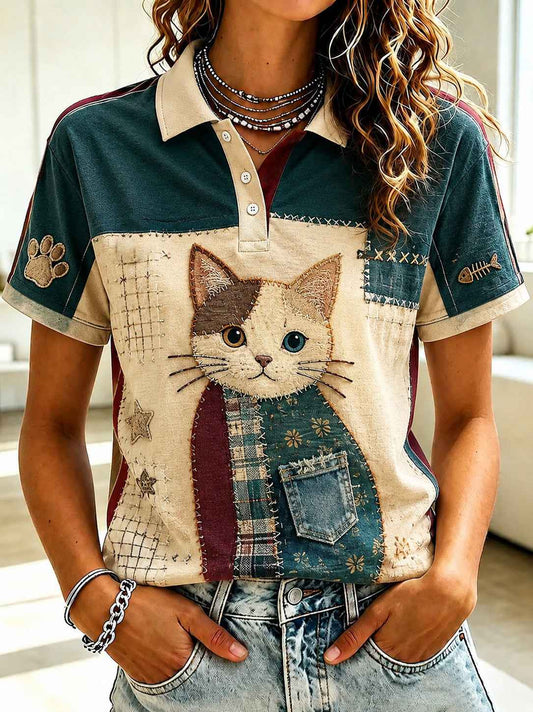 Women's Cat Lovers Printed Shirt