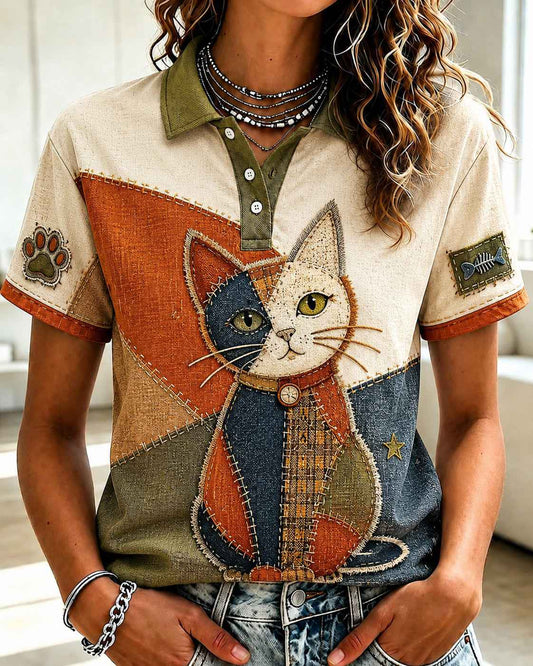 Women's Cat Lovers Printed Shirt