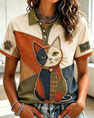 Women's Cat Lovers Printed Shirt