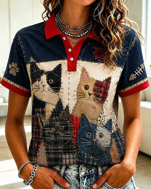 Women's Cat Lovers Printed Shirt