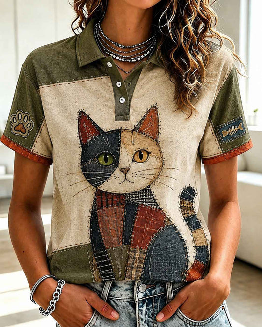 Women's Cat Lovers Printed Shirt