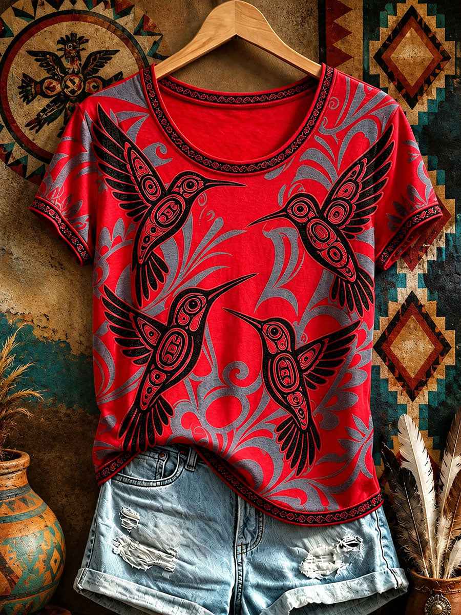 Women's Native Hummingbird Art T-Shirts