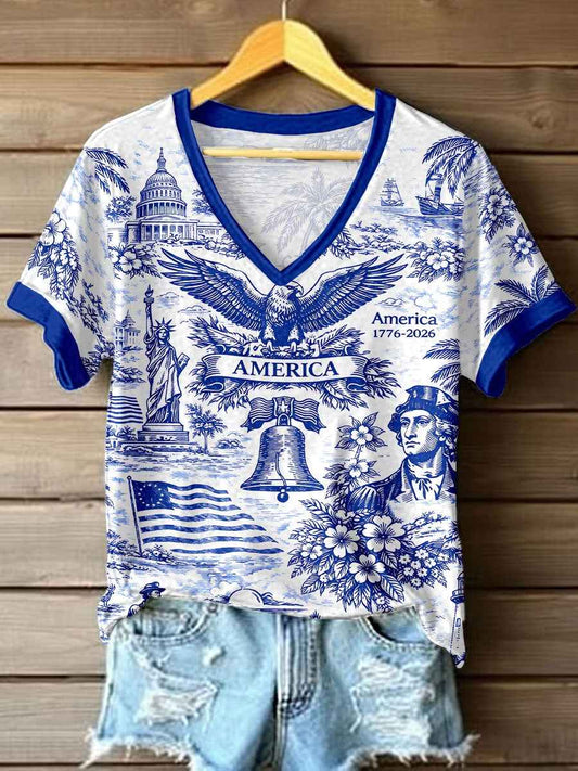 Women's America 1776-2026 V-Neck T-Shirt