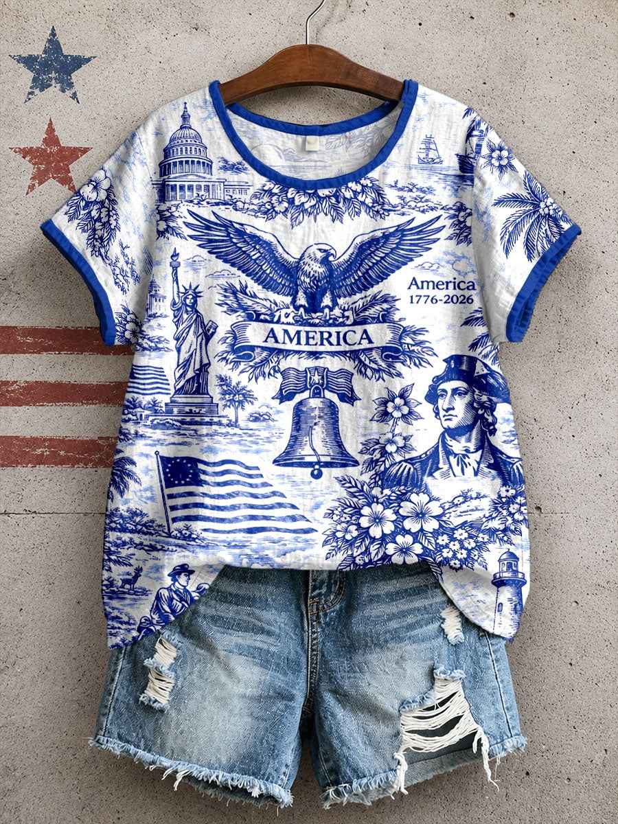 Women's America 1776-2026 Cotton Linen Shirt