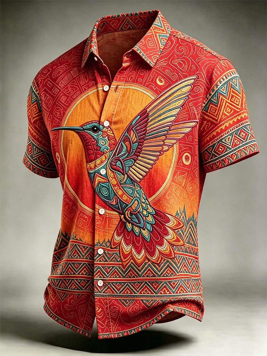 Men's Indigenous Hummingbird Art Shirts gracestitchs