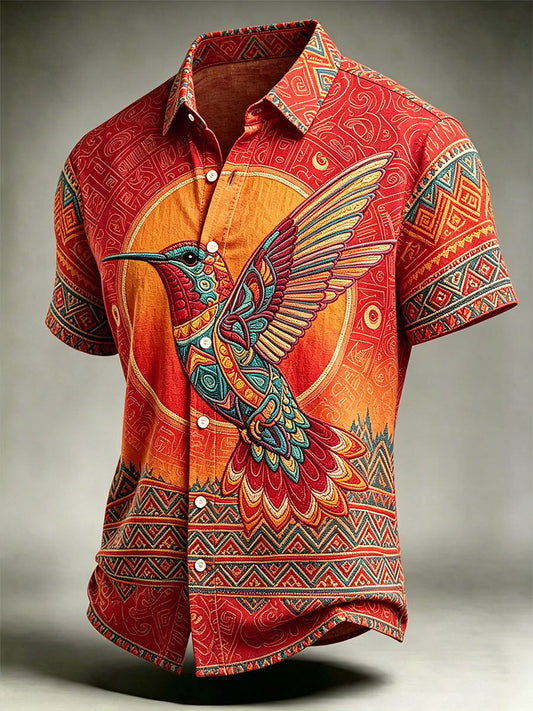 Men's Indigenous Hummingbird Art Shirts gracestitchs