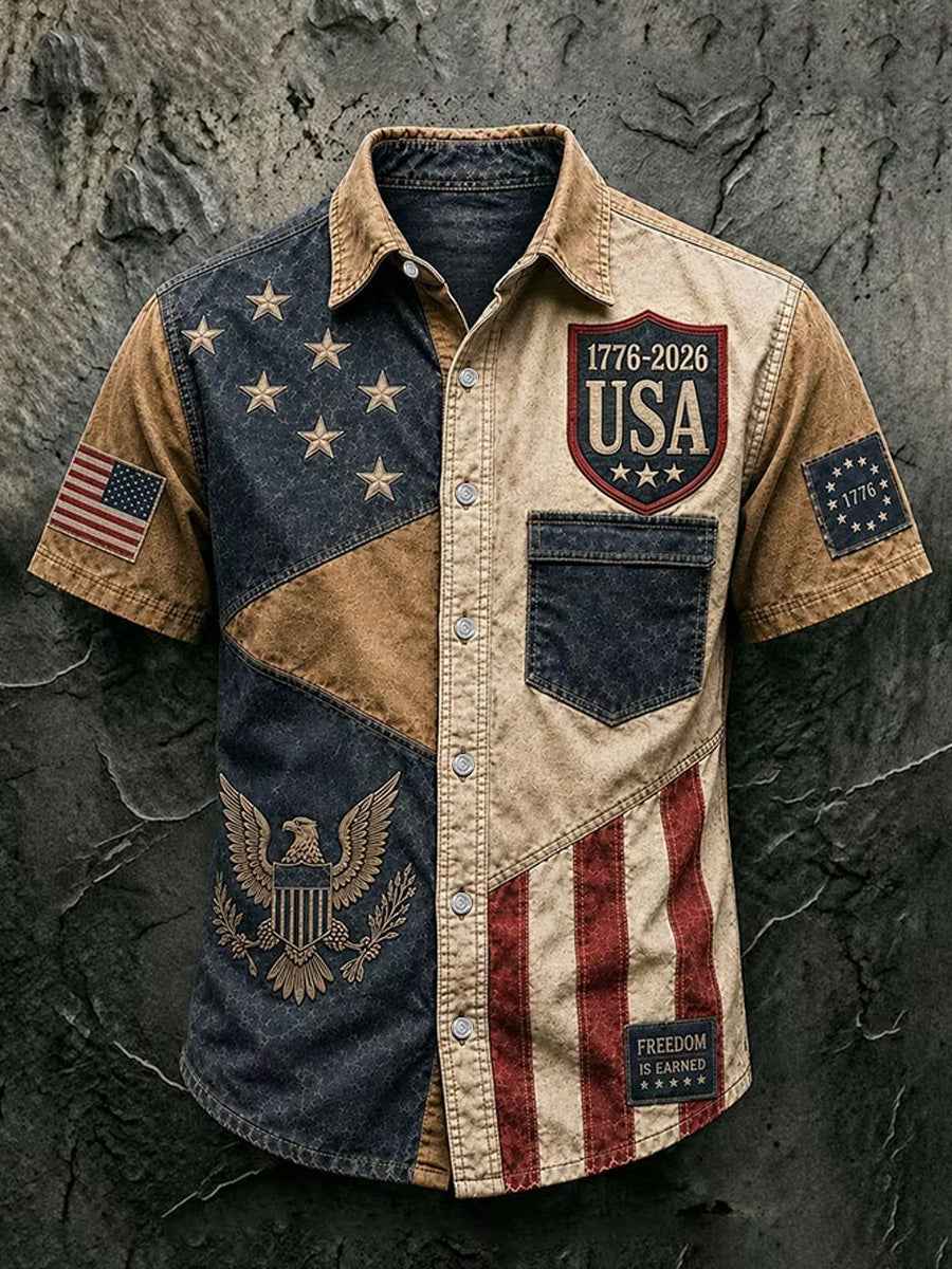 Men's Independence Day Print Casual Shirt