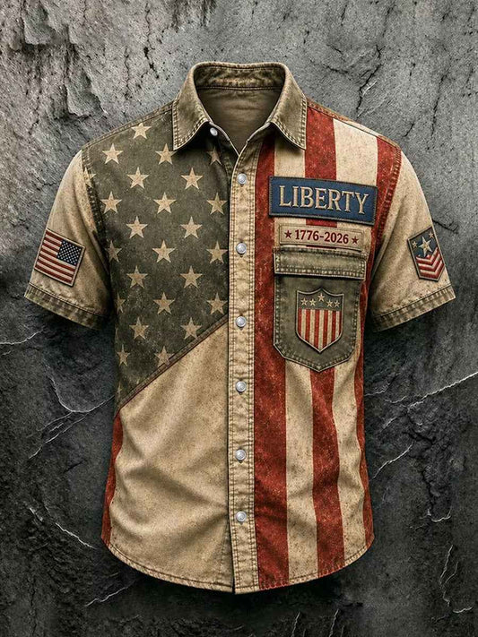 Men's Independence Day Print Casual Shirt