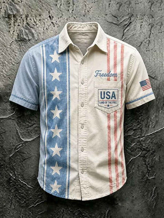 Men's Independence Day Print Casual Shirt