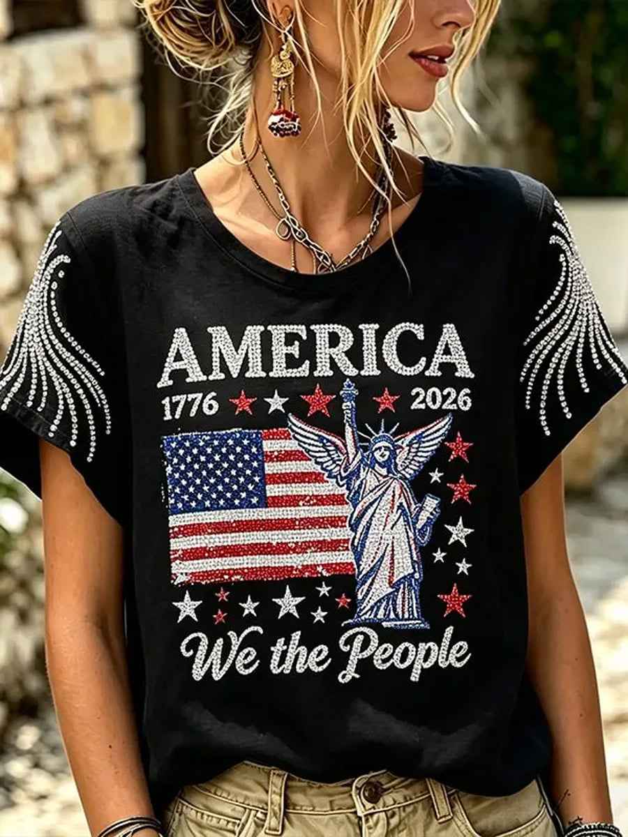 Women's America Printed T-shirt