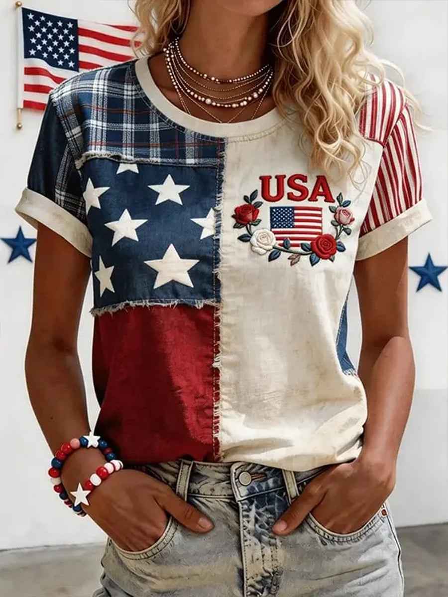 Women's America Printed T-shirt