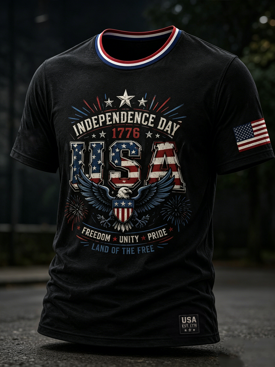Men's Independence Day Printed short sleeves t-shirt