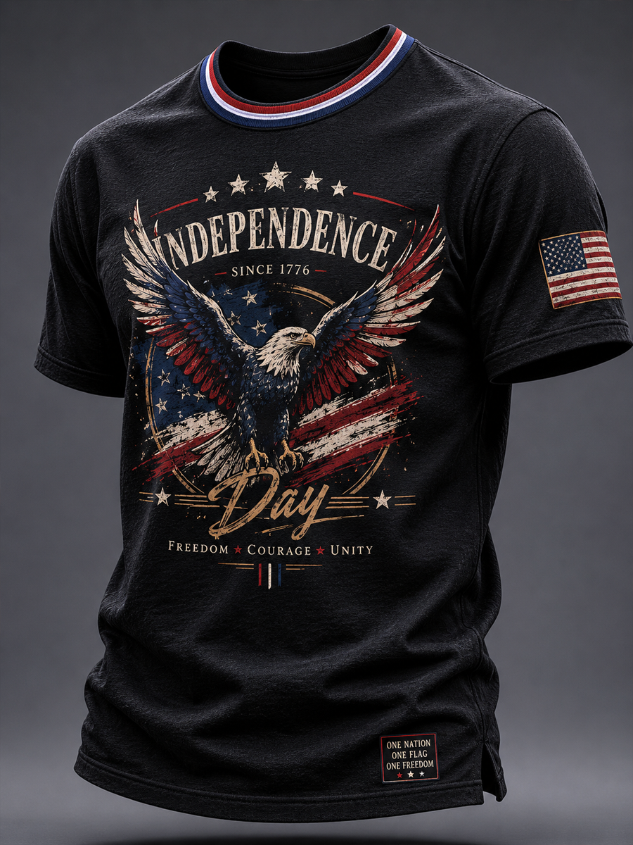 Men's Independence Day Printed short sleeves t-shirt gracestitchs