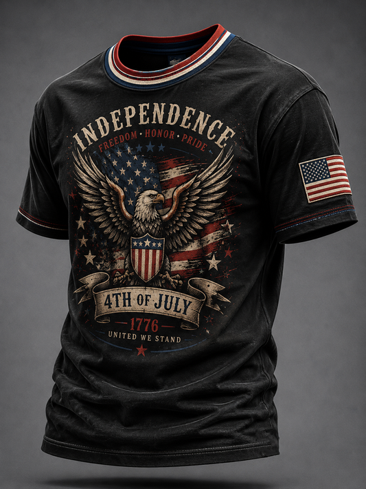 Men's Independence Day Printed short sleeves t-shirt gracestitchs