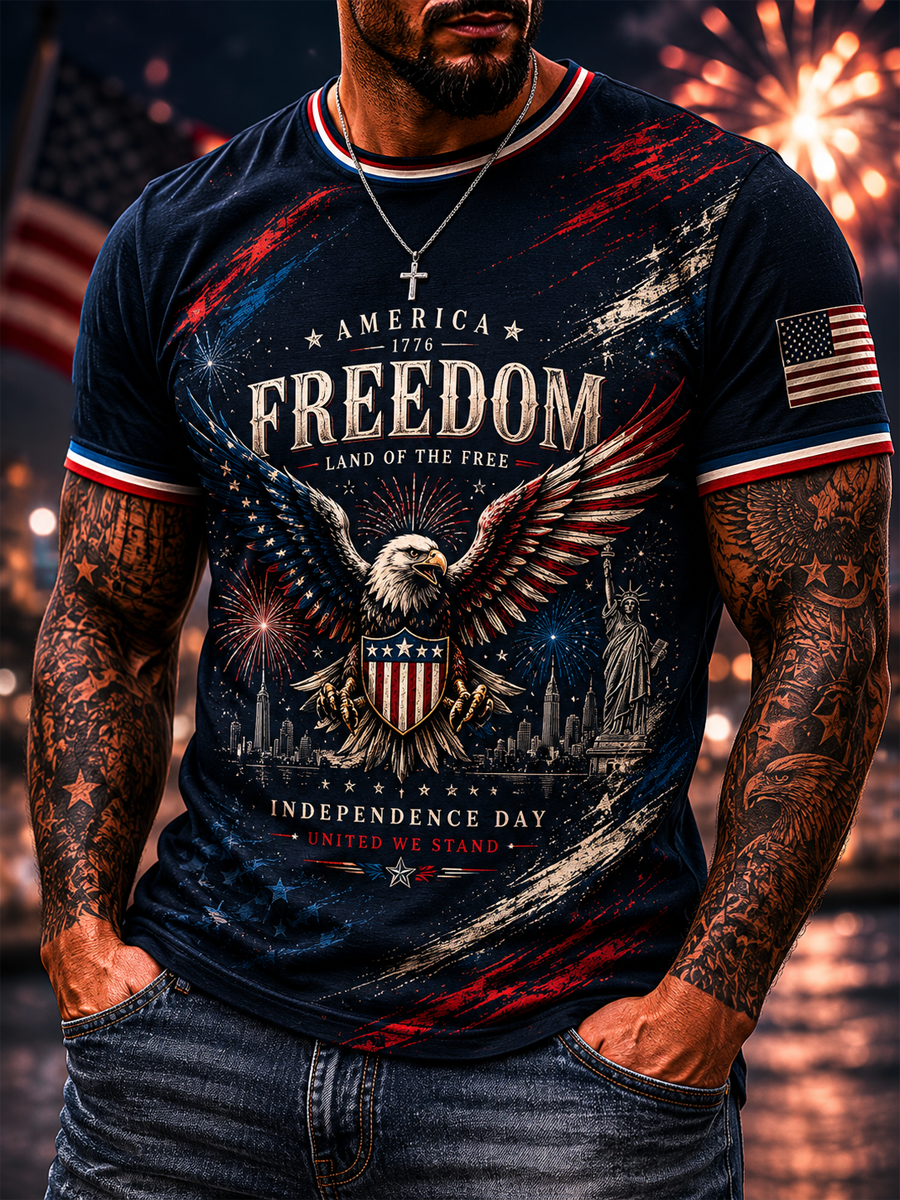 Men's Independence Day Printed short sleeves t-shirt