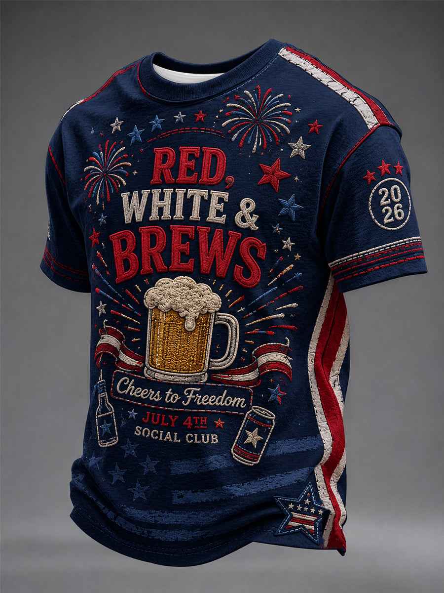 Men's Independence Day USA Drinking Party T-Shirt