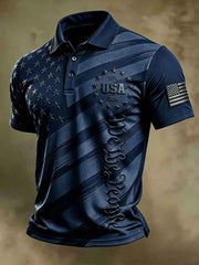 Men's Independence Day Flag Art Short Sleeve Top