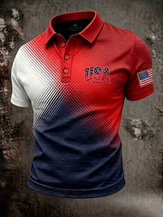 Men's Independence Day Flag Art Short Sleeve Top
