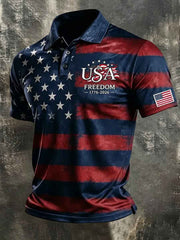 Men's Independence Day Flag Art Short Sleeve Top
