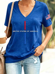 Women's USA Cross Short Sleeves T-shirt