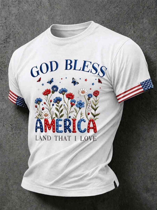 Men's God Bless America Short Sleeves T-shirt