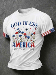 Men's God Bless America Short Sleeves T-shirt