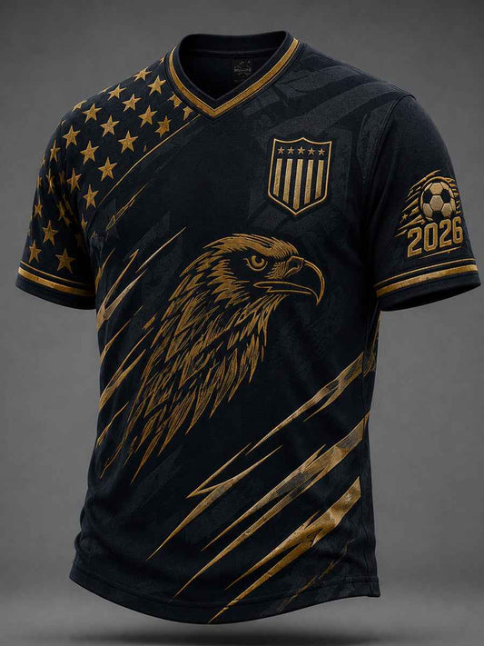 Men's Gift For Soccer Fans Print Casual V-Neck Tee