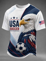 Men's USA Soccer Fan Printed Casual T-shirt