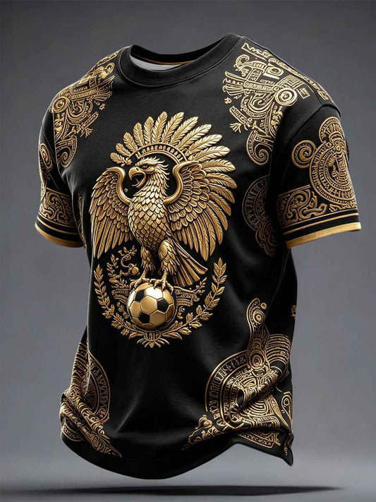 Men's Mexico Football Lover Art Printed T-shirt