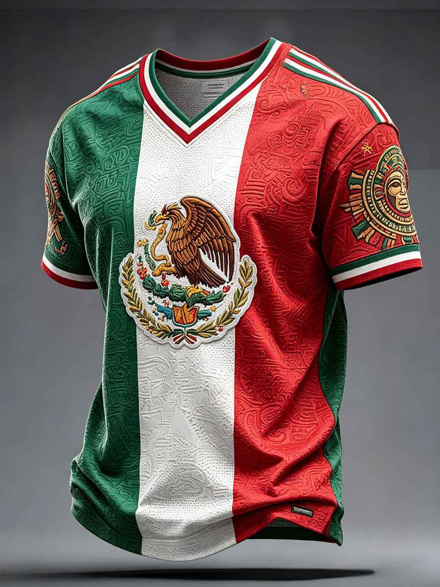 Men's Mexico Art Football Lover Printed T-shirt
