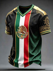 Men's Mexico Art Football Lover Printed T-shirt